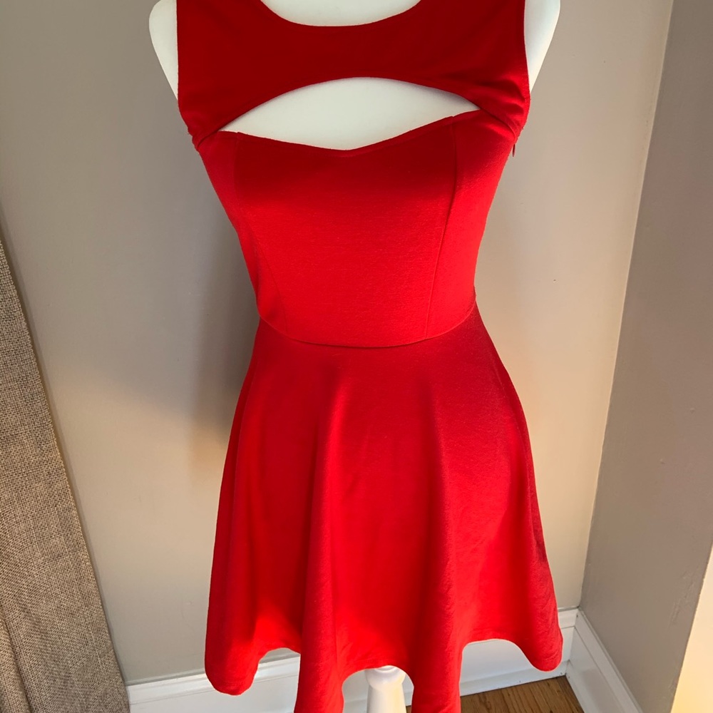 Red cotton dress